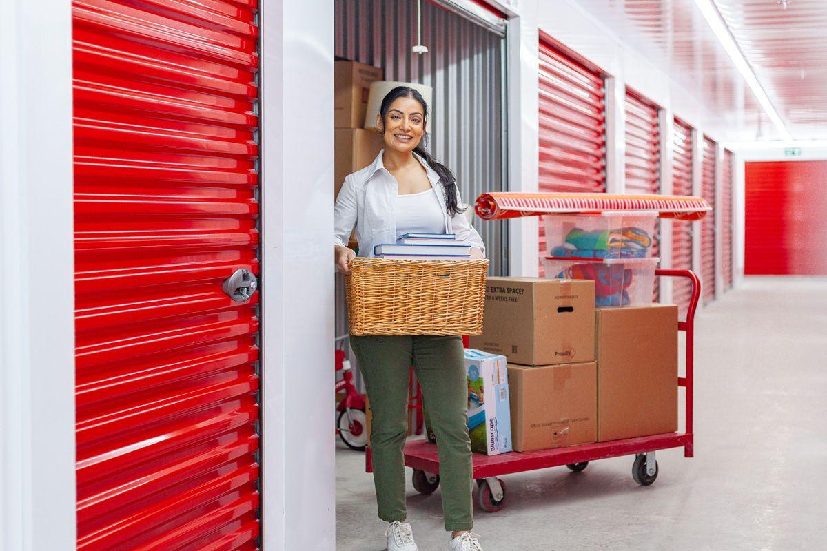 Women inside storage facility